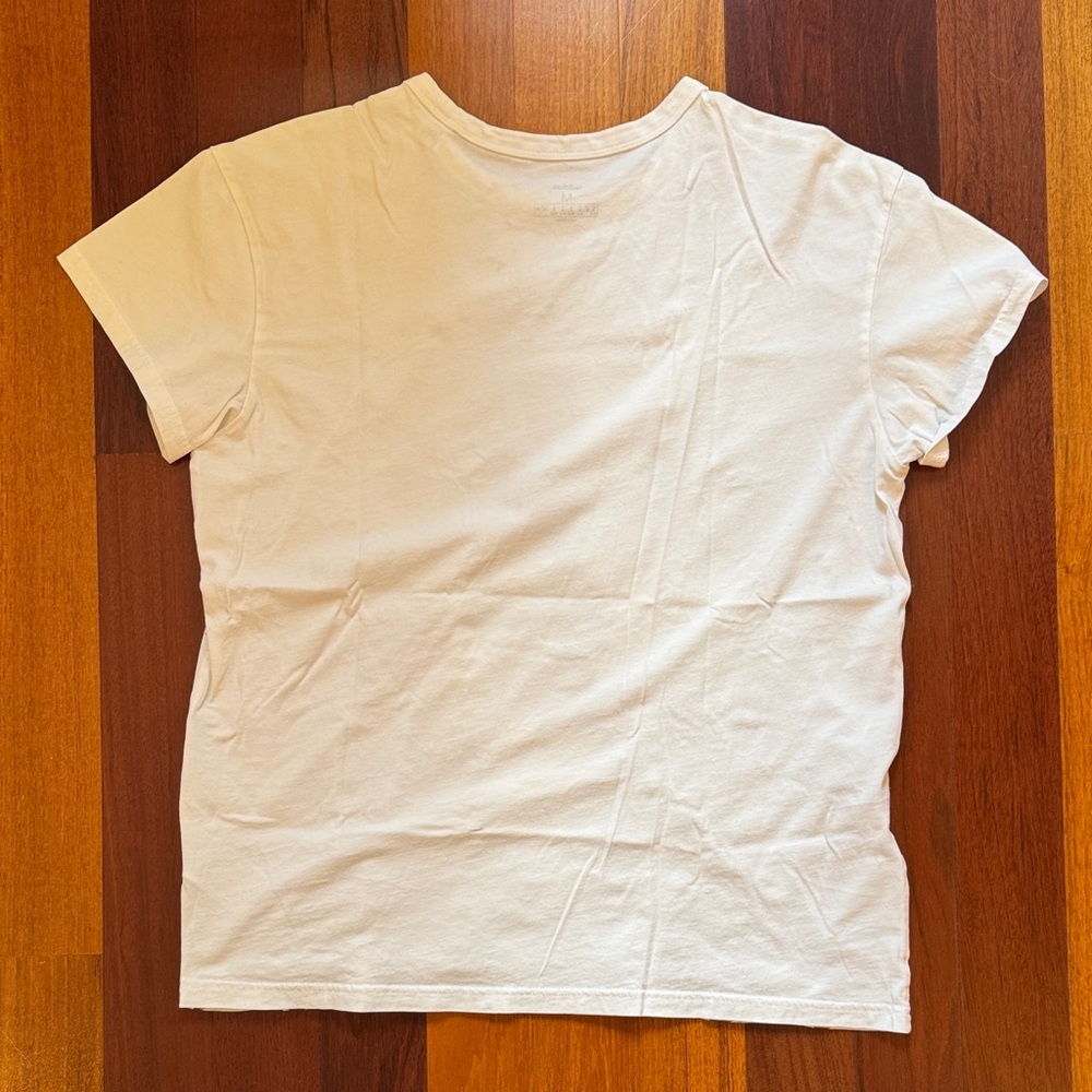 Adidas | White and Metallic Gold Graphic Tee | Size Medium - Picture 5 of 5